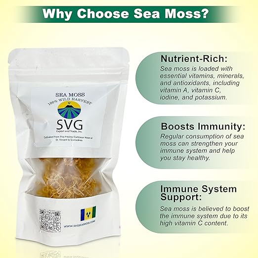 Sea Moss | Makes 22 oz of Gel | Wild Harvested Plant Based + Raw + Non GMO | Sundried | Mineral Rich | Golden